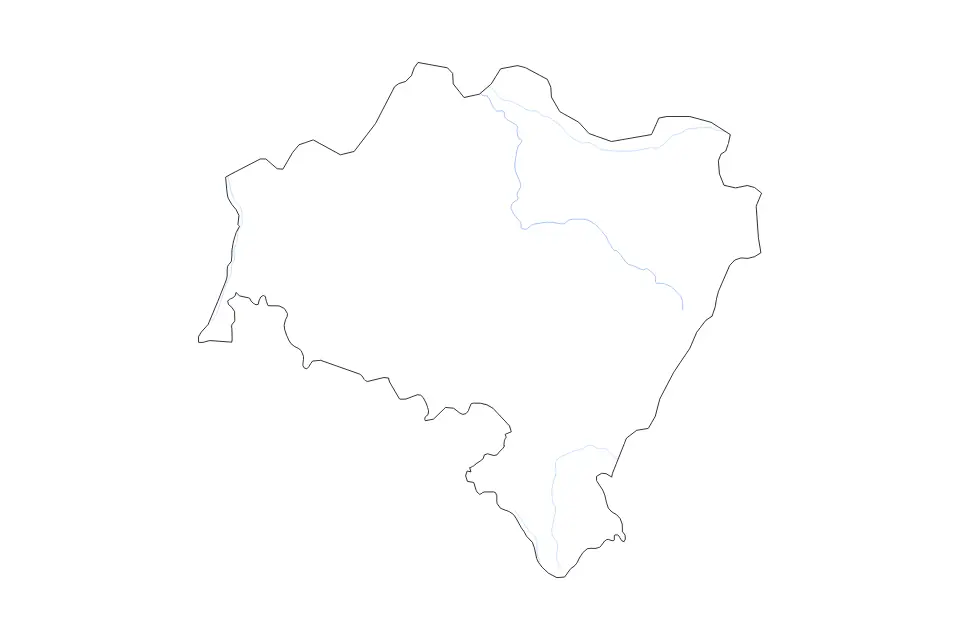 Mapa de Lower Silesian Voivodeship, Poland de tipo contorno y ríos para Europa, con contorno y ríos con límites limpios.