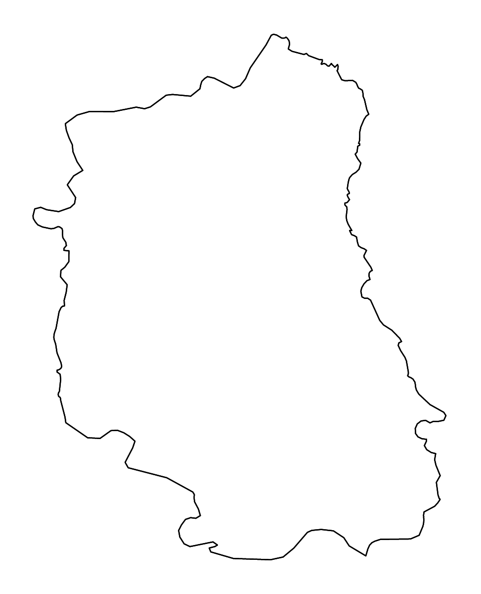 Outline map of Lublin Voivodeship, Poland with rivers.
