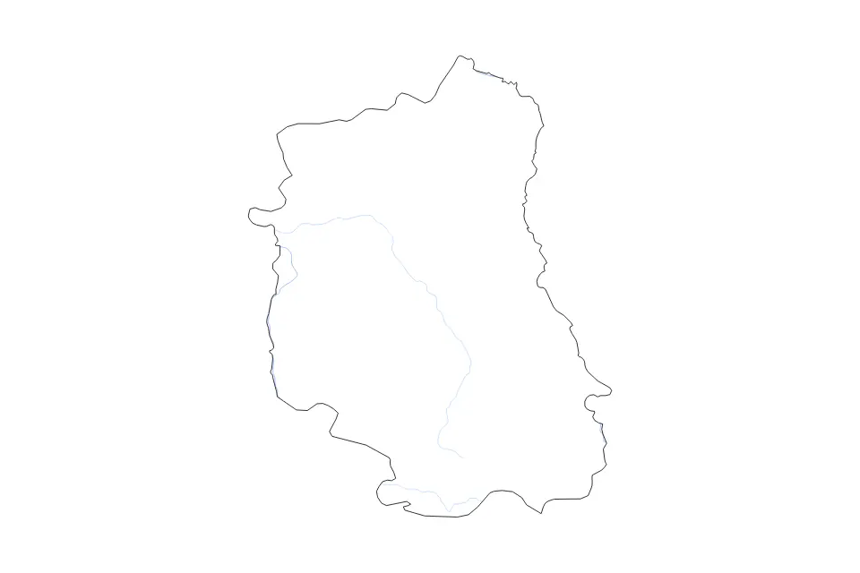 Carte de Lublin Voivodeship, Poland de type contour et rivières pour Europe, montrant contour et rivières avec des limites nettes.
