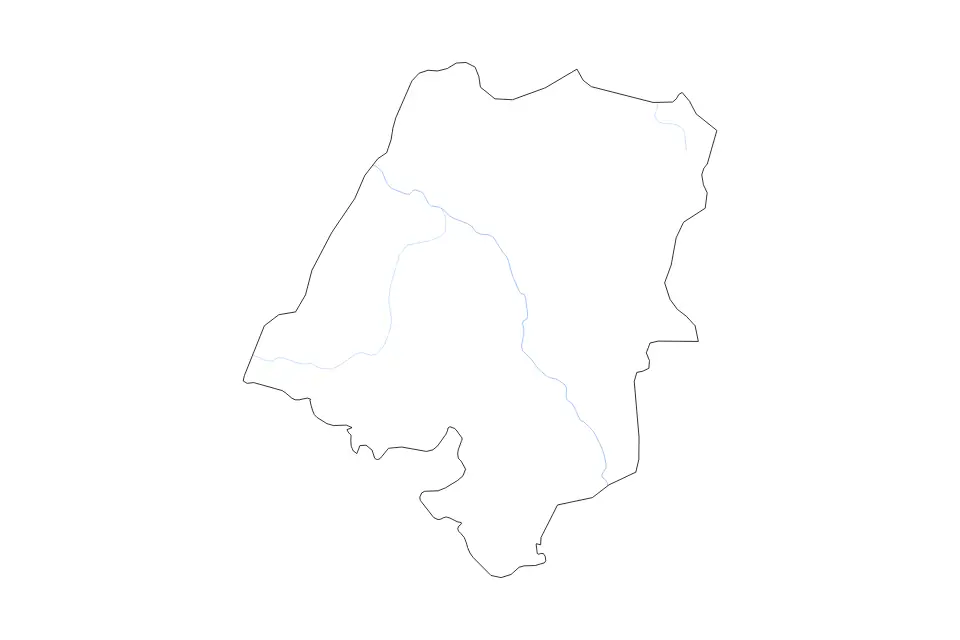 Mapa de Opole Voivodeship, Poland de tipo contorno y ríos para Europa, con contorno y ríos con límites limpios.