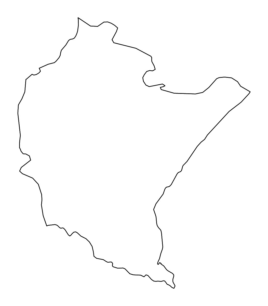 Outline map of Podkarpackie Voivodeship, Poland with rivers.