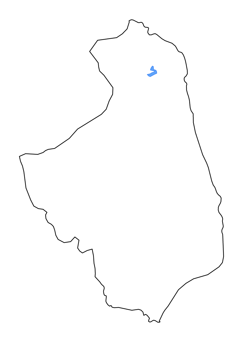 Outline map of Podlaskie Voivodeship, Poland with lakes and rivers.