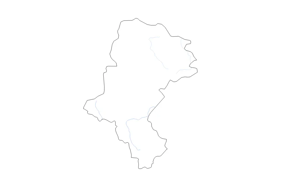 Mapa de Silesian Voivodeship, Poland de tipo contorno y ríos para Europa, con contorno y ríos con límites limpios.