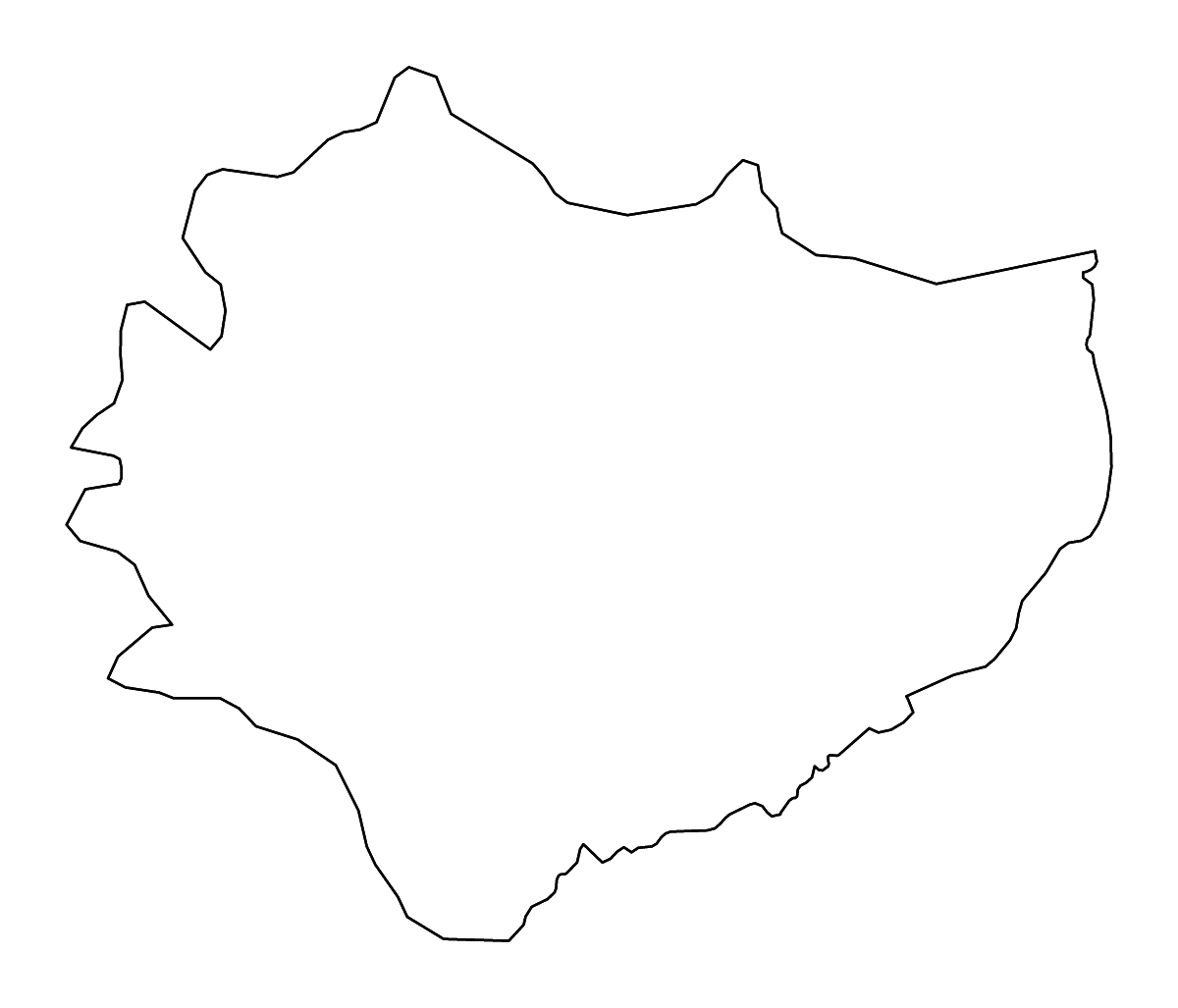 Mapa de contorno de Świętokrzyskie Voivodeship, Poland con ríos.