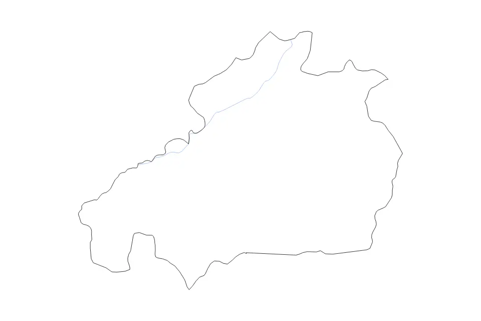 Carte de Castelo Branco, Portugal de type contour et rivières pour Europe, montrant contour et rivières avec des limites nettes.