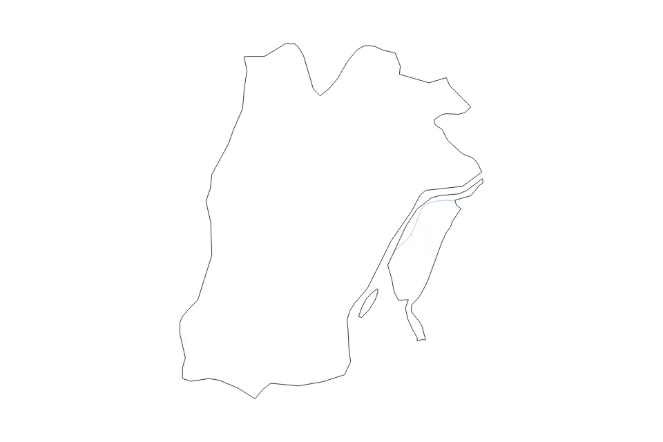 Carte de Lisbon, Portugal de type contour et rivières pour Europe, montrant contour et rivières avec des limites nettes.