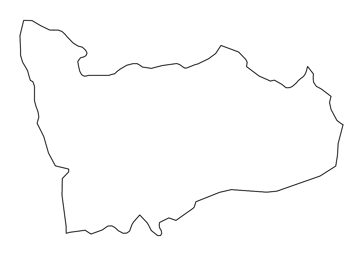 Mapa de contorno de Porto, Portugal con ríos.