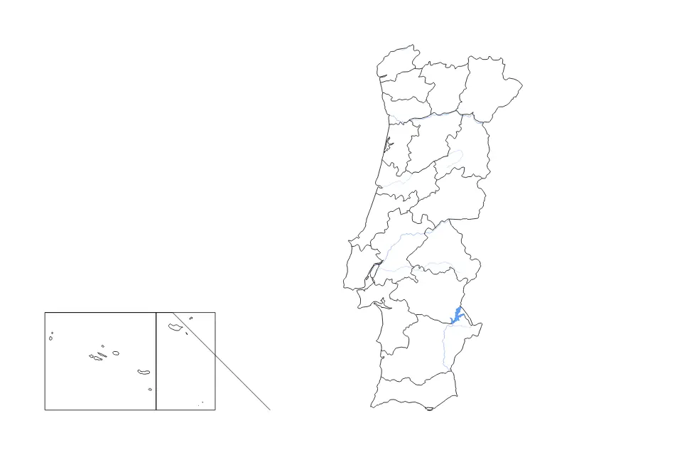 Vista previa del mapa de contorno de Portugal