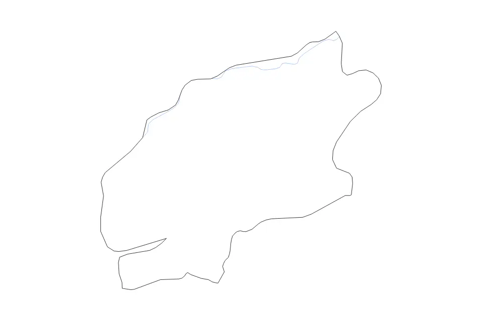 Outline map of Viana do Castelo District, Portugal with subdivision borders and rivers.