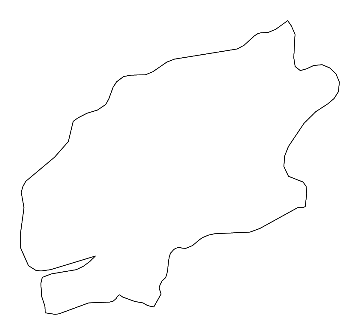 Mapa de contorno de Viana do Castelo, Portugal con ríos.