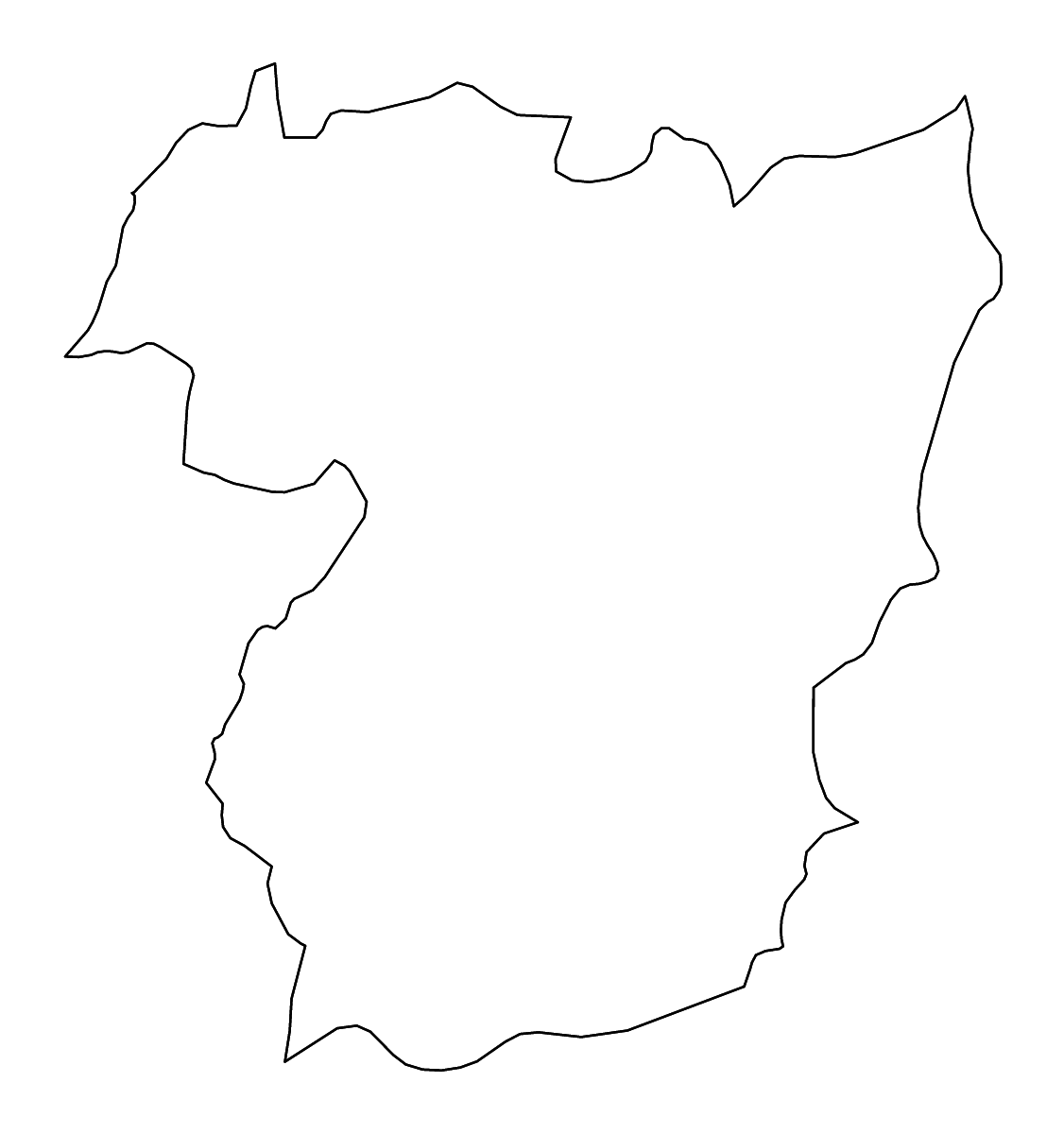 Mapa de contorno de Vila Real, Portugal con ríos.