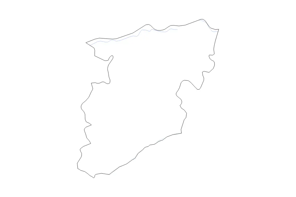 Mapa de Viseu, Portugal de tipo contorno y ríos para Europa, con contorno y ríos con límites limpios.