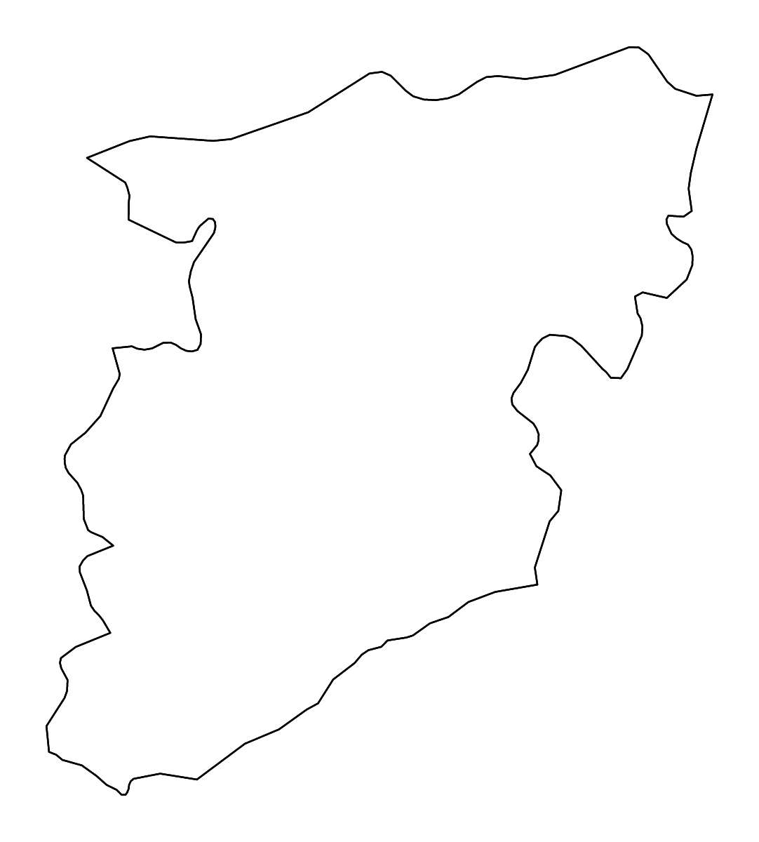 Carte de contour de Viseu, Portugal avec rivières.