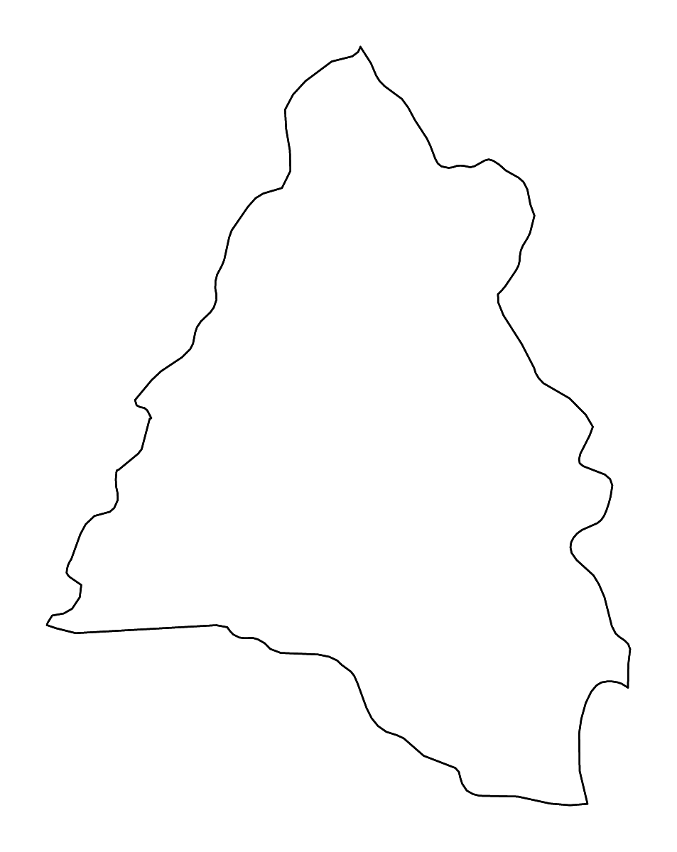 Mapa de contorno de Bihor, Romania con ríos.