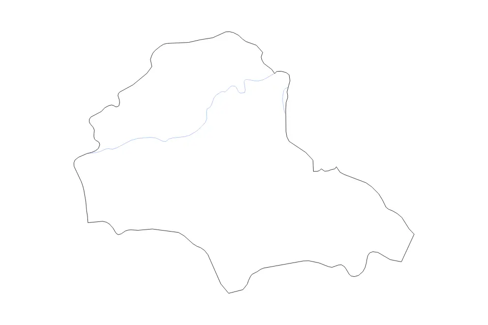 Outline map of Brașov County, Romania with subdivision borders and rivers.