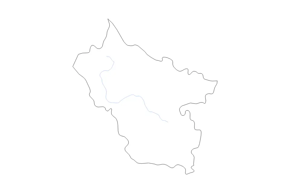 Mapa de Buzău, Romania de tipo contorno y ríos para Europa, con contorno y ríos con límites limpios.