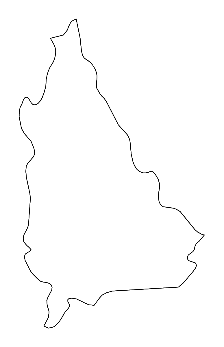 Mapa de contorno de Dâmbovița, Romania con ríos.