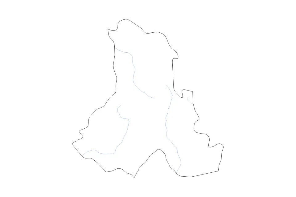 Mapa de Harghita, Romania de tipo contorno y ríos para Europa, con contorno y ríos con límites limpios.