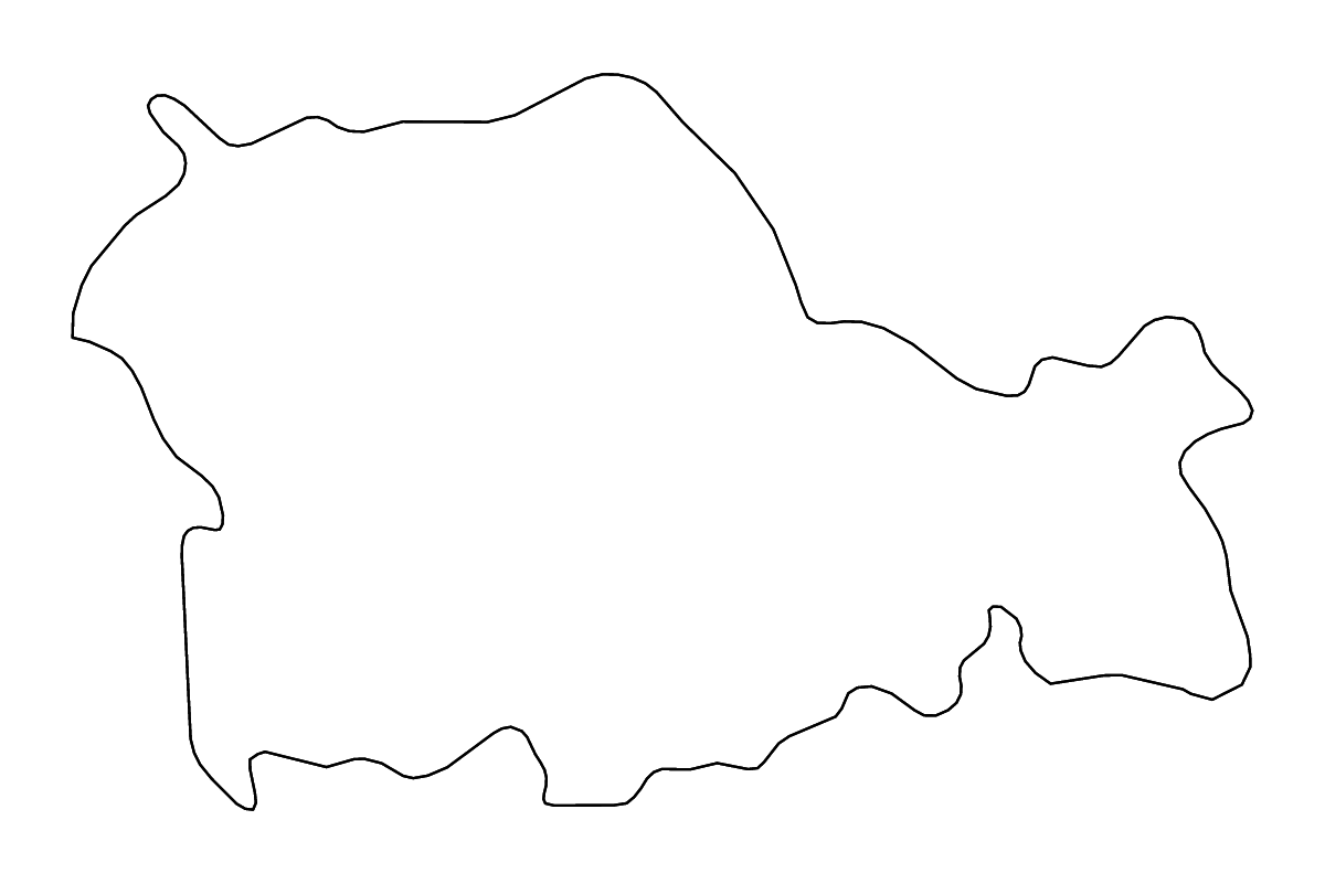 Outline map of Neamț County, Romania with rivers.