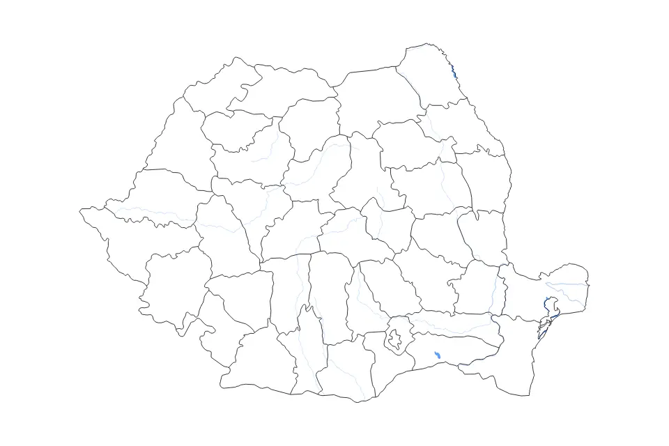 Vista previa del mapa de contorno de Romania