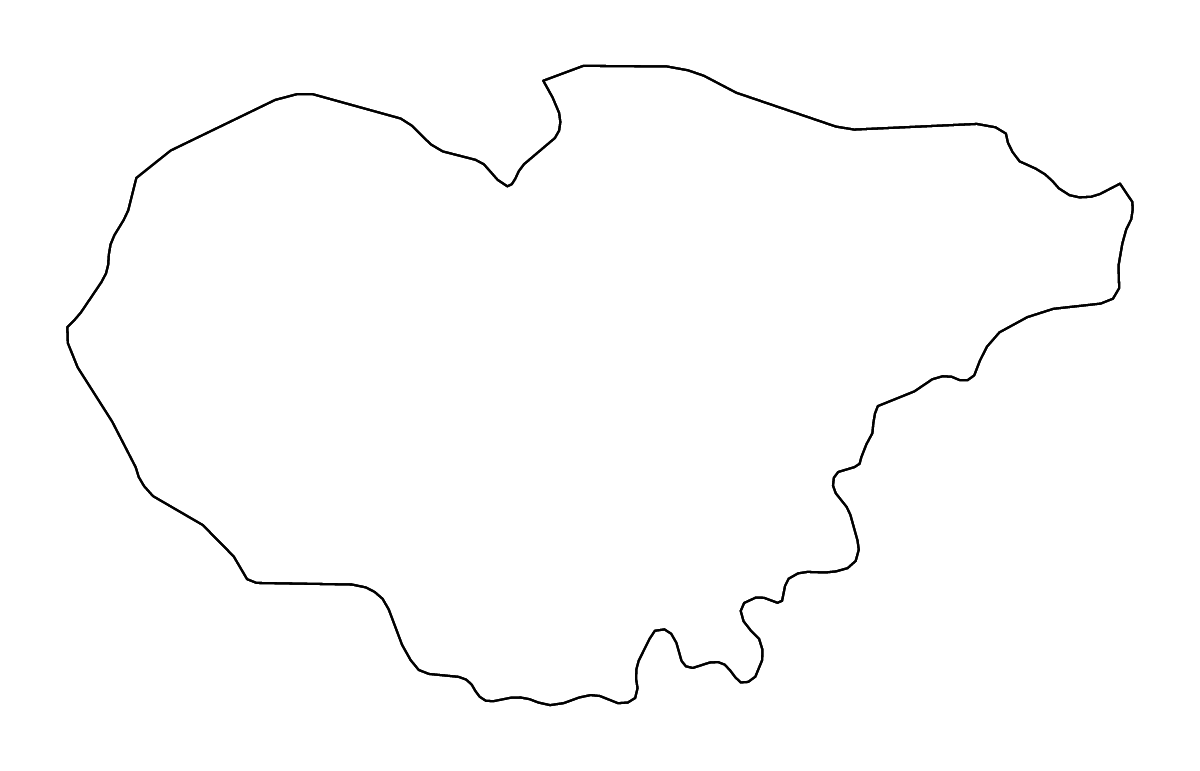 Mapa de contorno de Sălaj, Romania con ríos.