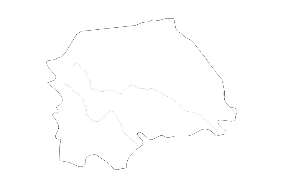 Mapa de Suceava, Romania de tipo contorno y ríos para Europa, con contorno y ríos con límites limpios.