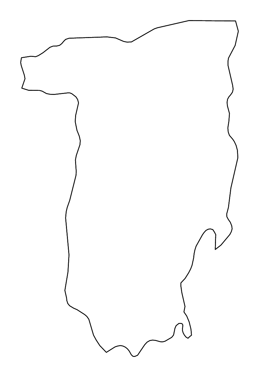 Mapa de contorno de Vâlcea, Romania con ríos.