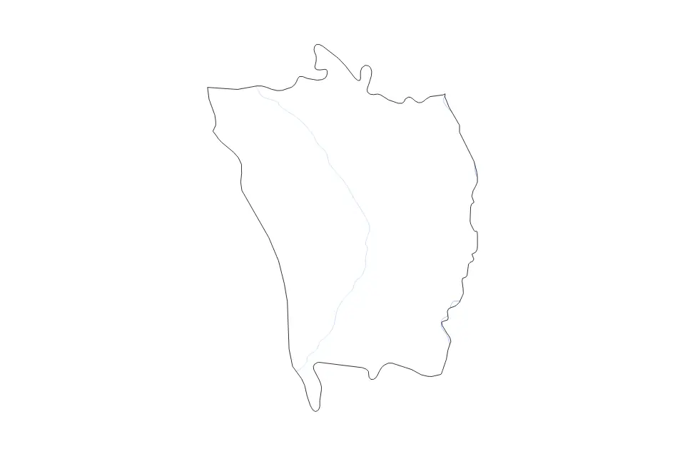 Mapa de Vaslui, Romania de tipo contorno y ríos para Europa, con contorno y ríos con límites limpios.
