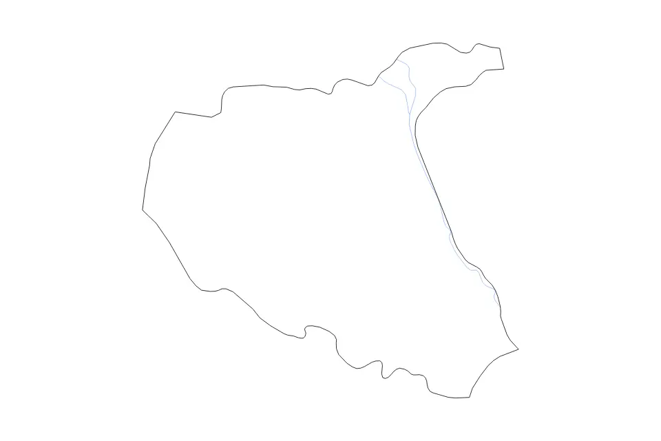 Outline map of Vrancea County, Romania with subdivision borders and rivers.