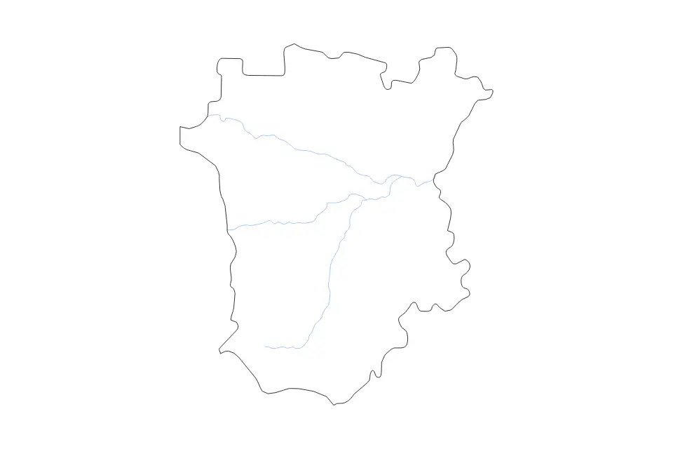 Mapa de Chechen Republic, Russian Federation de tipo contorno y ríos para Europa, con contorno y ríos con límites limpios.