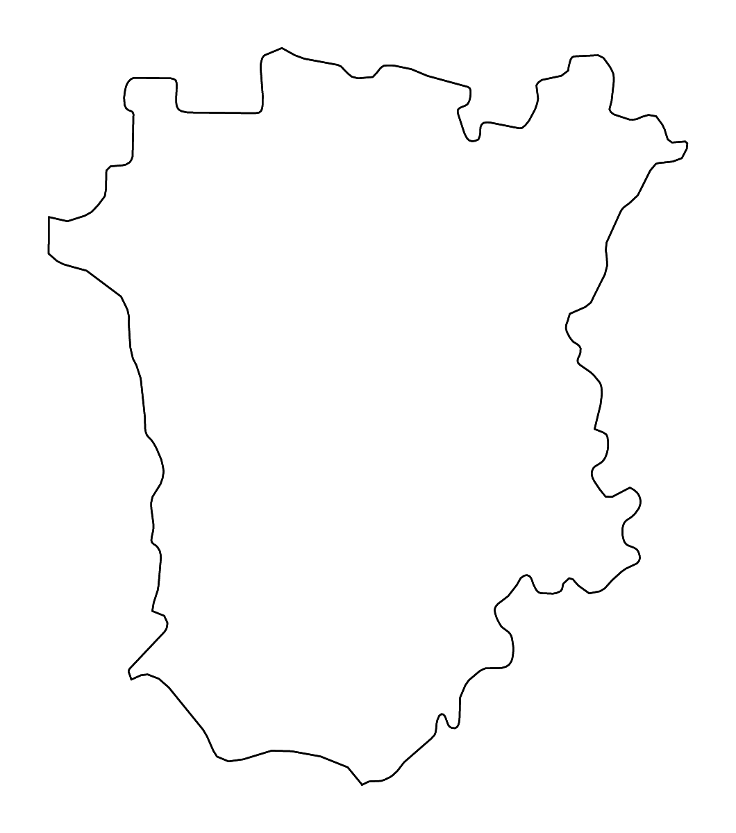 Outline map of Chechen Republic, Russian Federation with rivers.