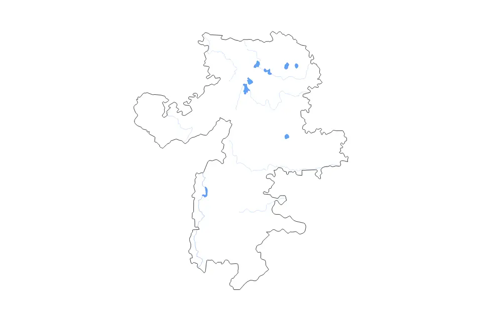 Mapa de Chelyabinsk, Russian Federation de tipo contorno, lagos y ríos para Europa, con contorno, lagos y ríos con elementos de agua como Metlinskiy Prud, Argazinskoye Vodokhranilishche y Ozero Uvil’dy.