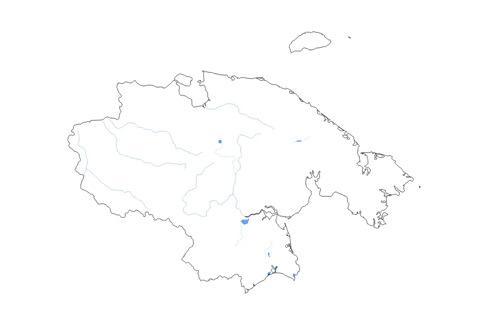 Outline map of Chukotka Autonomous Okrug Autonomous Province, Russian Federation with subdivision borders and major lakes and rivers.