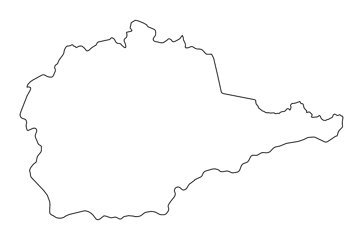 Outline map of Jewish Autonomous Region, Russian Federation with rivers.