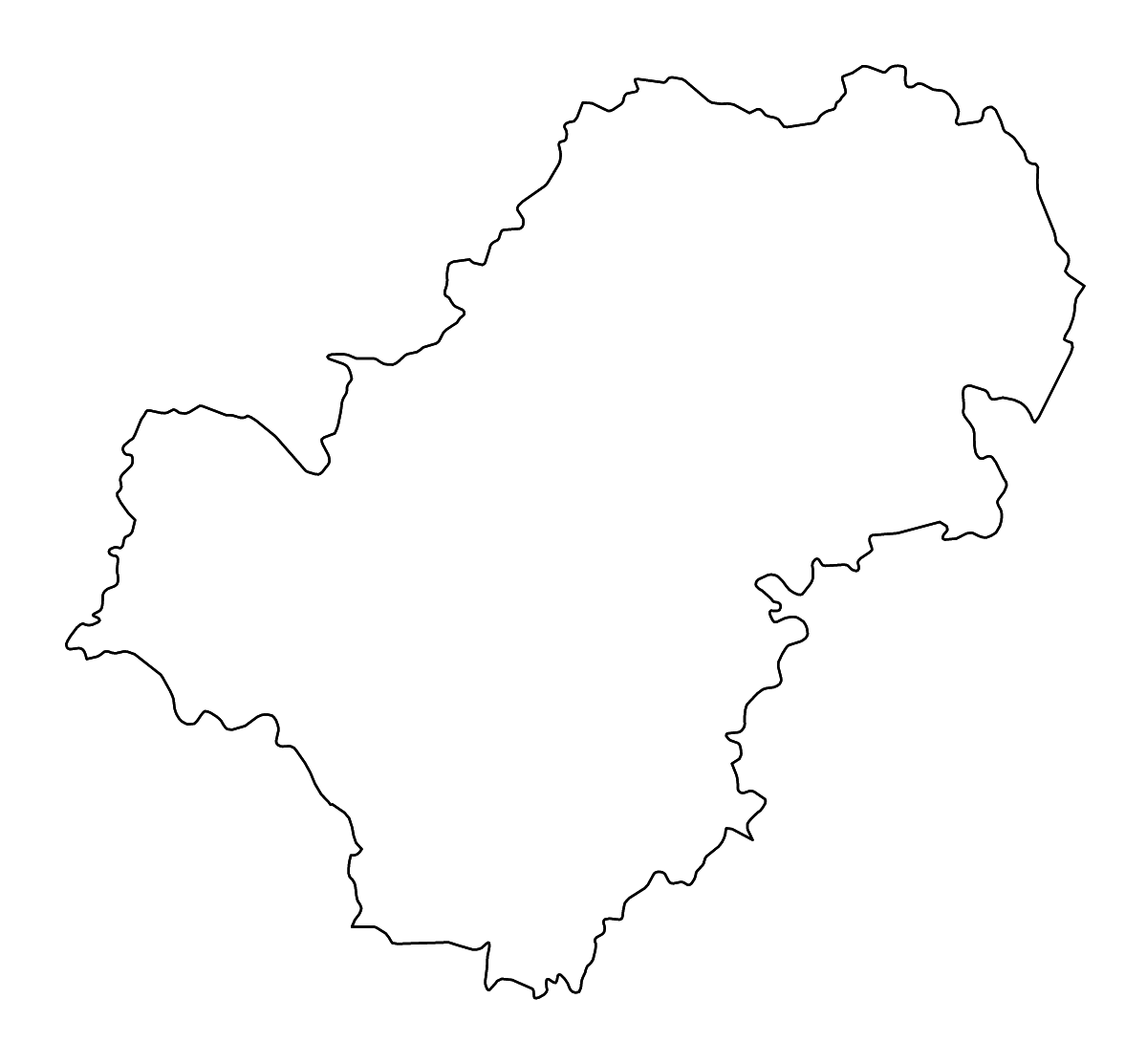Carte de contour de Kaluga, Russian Federation avec rivières.