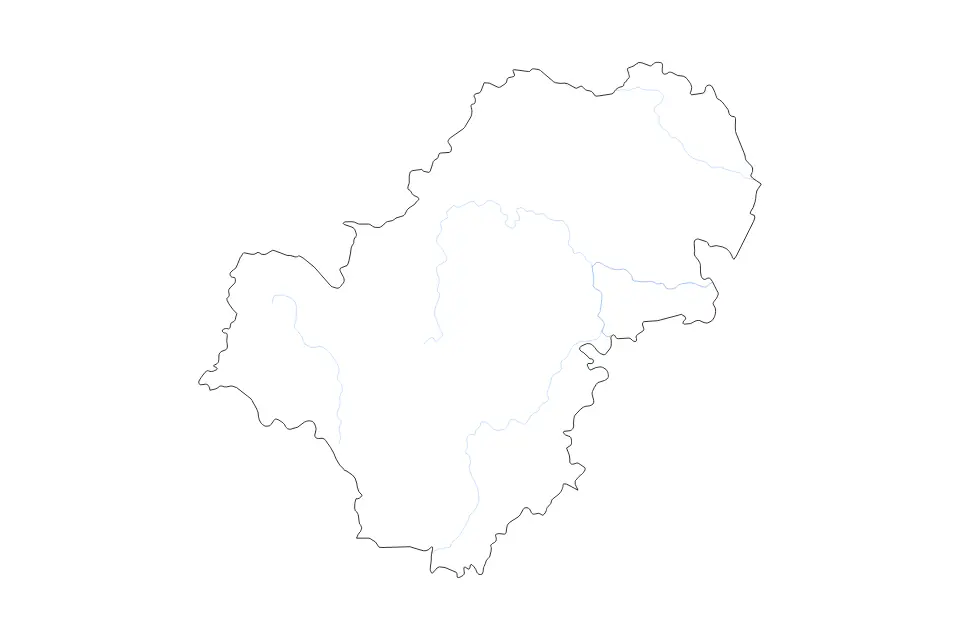 Mapa de Kaluga, Russian Federation de tipo contorno y ríos para Europa, con contorno y ríos con límites limpios.