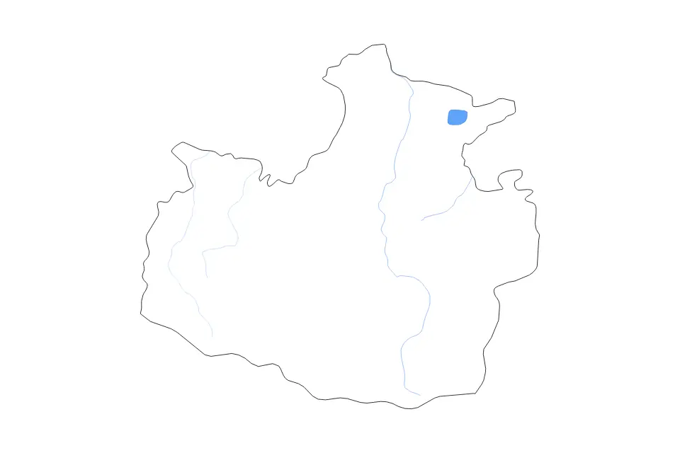 Carte de Karachay-Cherkess Republic, Russian Federation de type contour, lacs et rivières pour Europe, montrant contour, lacs et rivières avec des éléments hydrographiques comme Kubanskoye Vodokhranilishche.