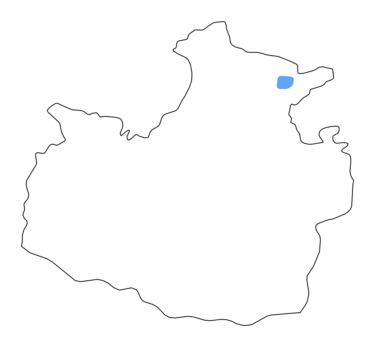 Outline map of Karachay-Cherkess Republic, Russian Federation with lakes and rivers.