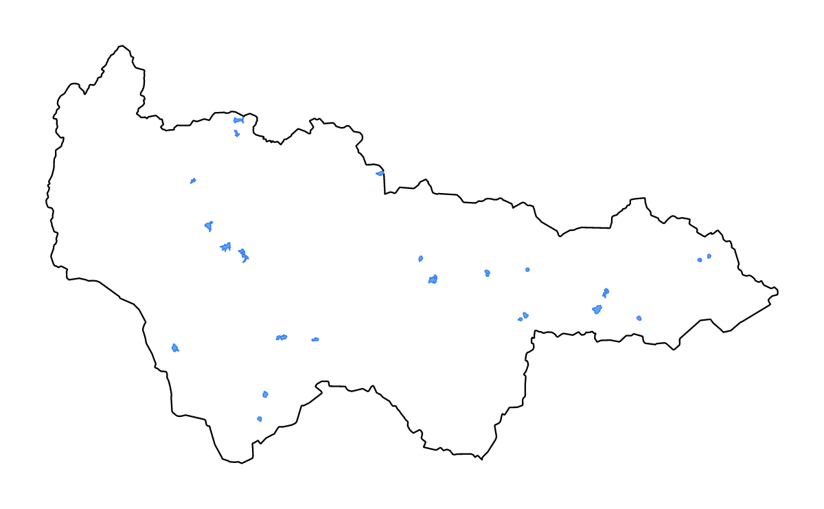 Outline map of Khanty-Mansi Autonomous Okrug Autonomous Province, Russian Federation with lakes and rivers.
