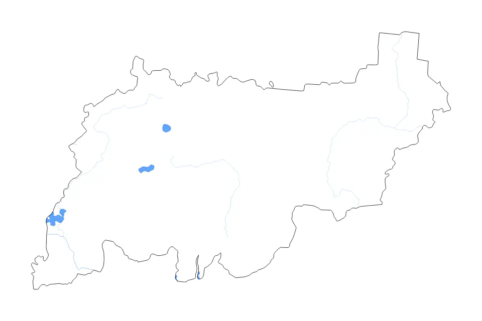 Mapa de Kostroma, Russian Federation de tipo contorno, lagos y ríos para Europa, con contorno, lagos y ríos con elementos de agua como Gor’kovskoye Vodokhranilishche, Kostromskoye Vodokhranilishche y Chukhlomskoye Ozero.