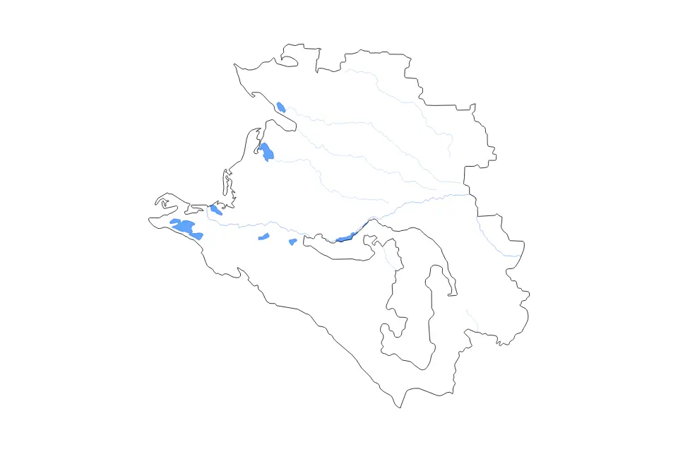 Mapa de Krasnodar Krai, Russian Federation de tipo contorno, lagos y ríos para Europa, con contorno, lagos y ríos con elementos de agua como Kirpil’skiy Liman, Varnavinskoye Vodokhranilishche y Krasnodarskoye Vodokhranilishche.