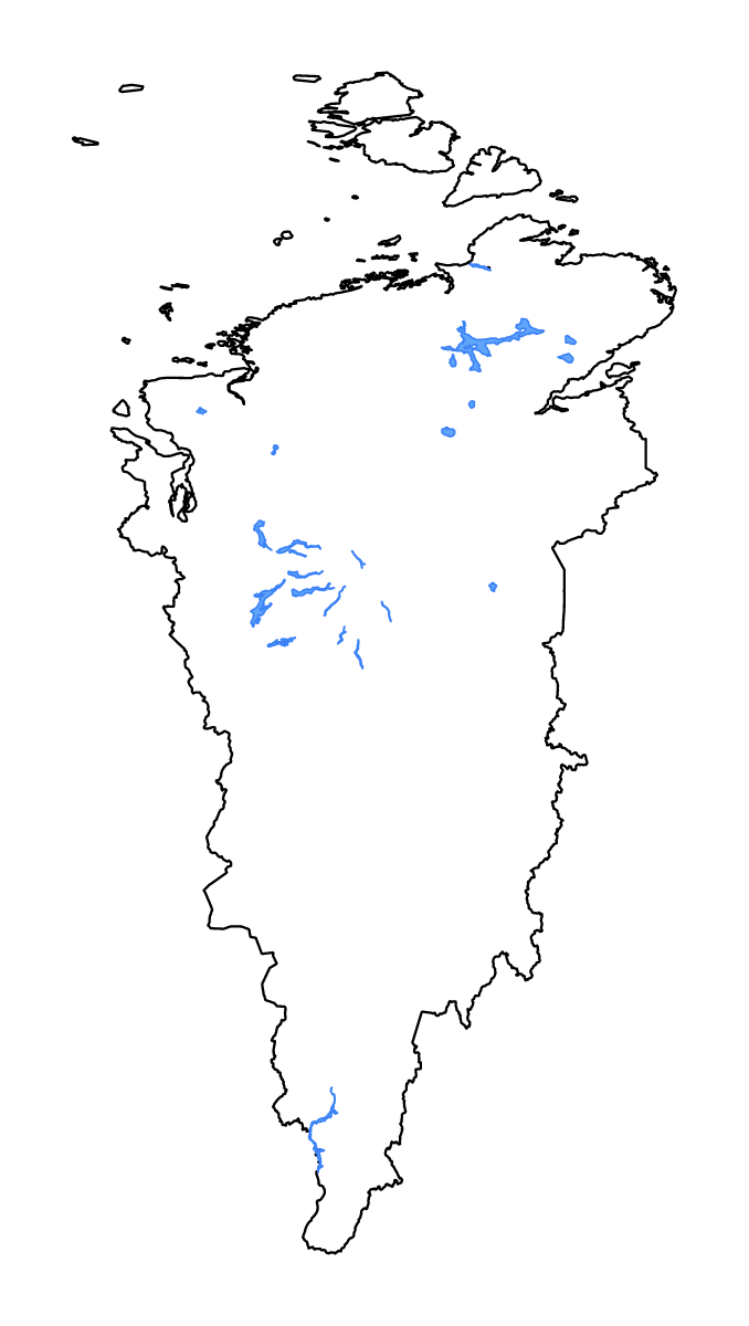 Carte de contour de Krasnoyarsk Krai, Russian Federation avec lacs et rivières.