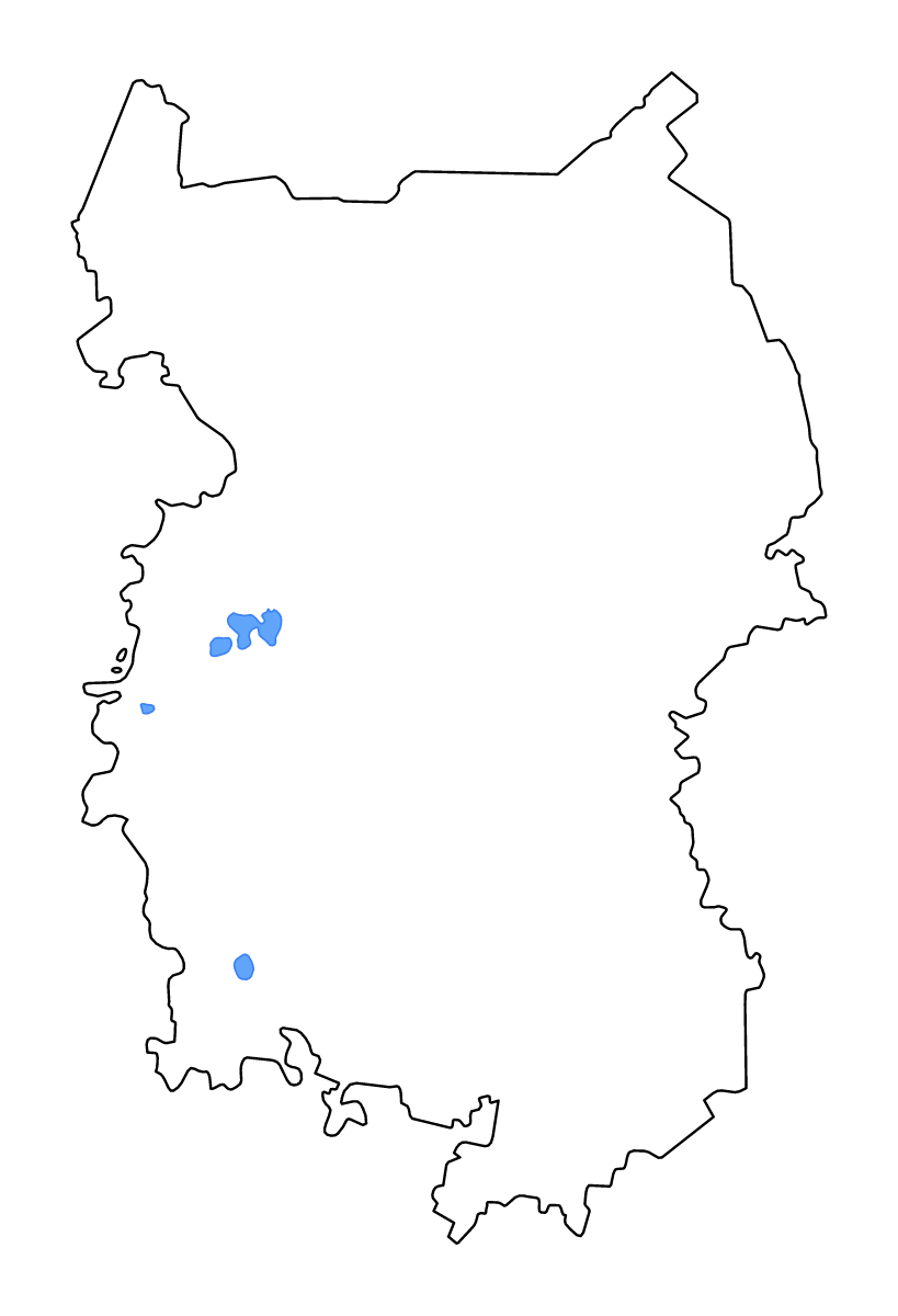 Mapa de contorno de Omsk, Russian Federation con lagos y ríos.