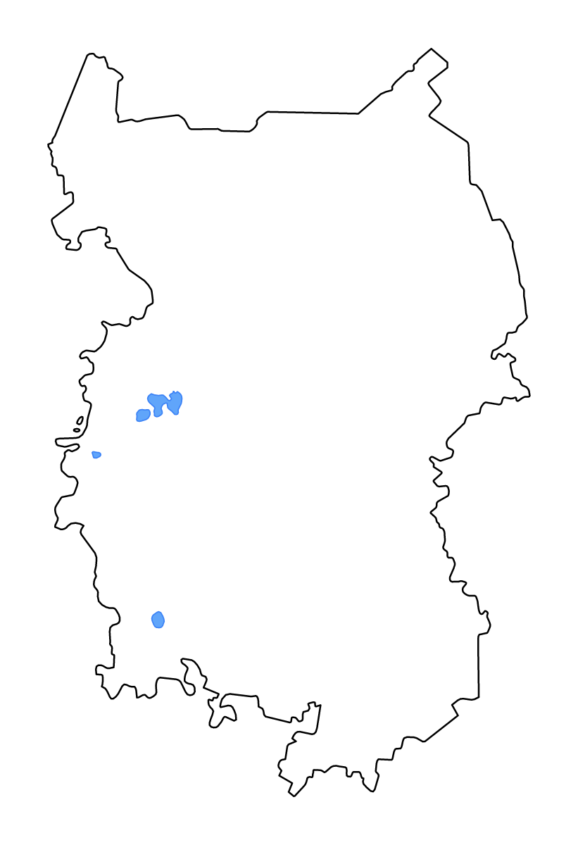 Outline map of Omsk, Russian Federation with lakes and rivers.