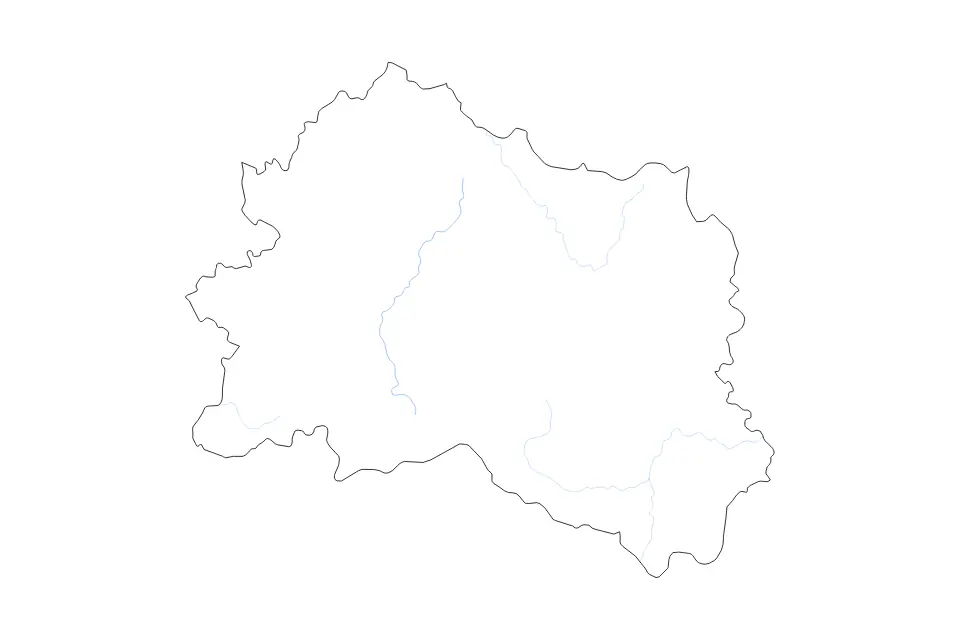 Mapa de Oryol, Russian Federation de tipo contorno y ríos para Europa, con contorno y ríos con límites limpios.