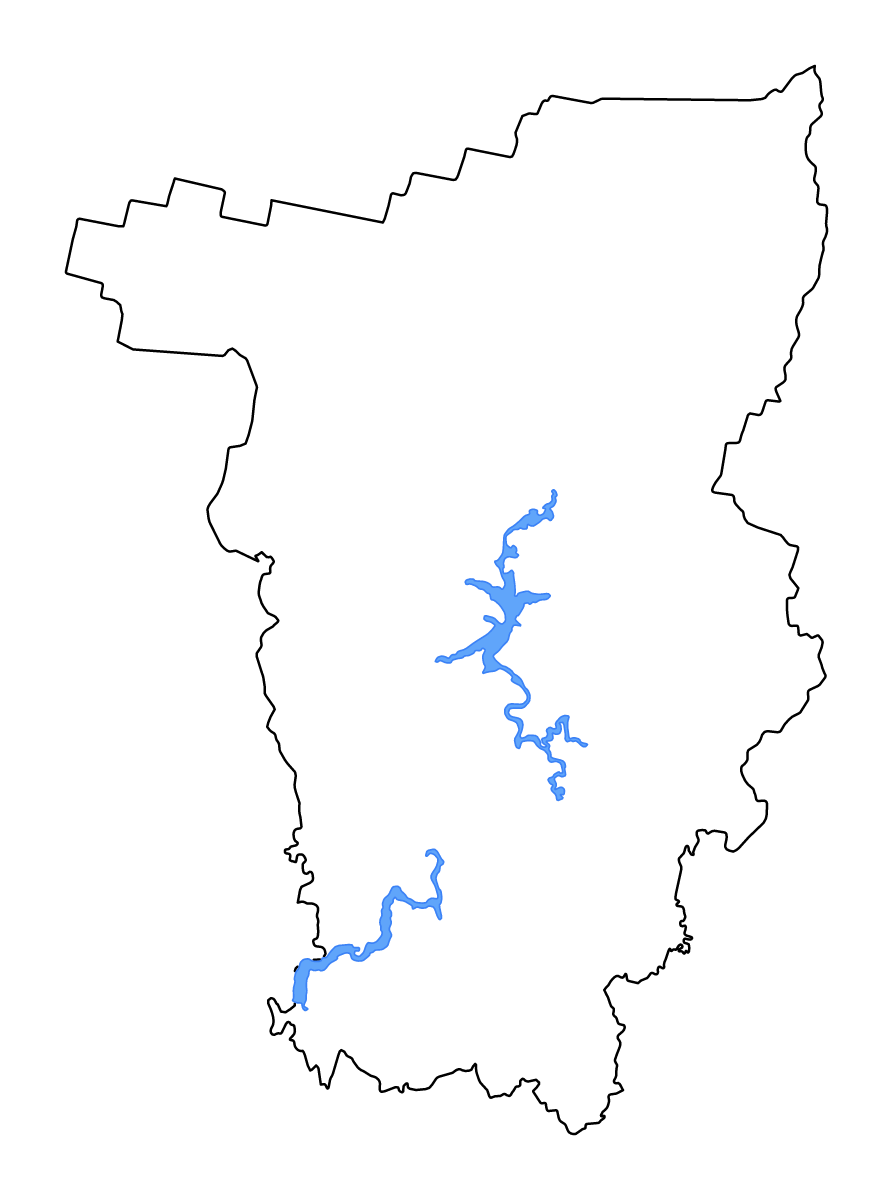 Carte de contour de Perm Krai, Russian Federation avec lacs et rivières.