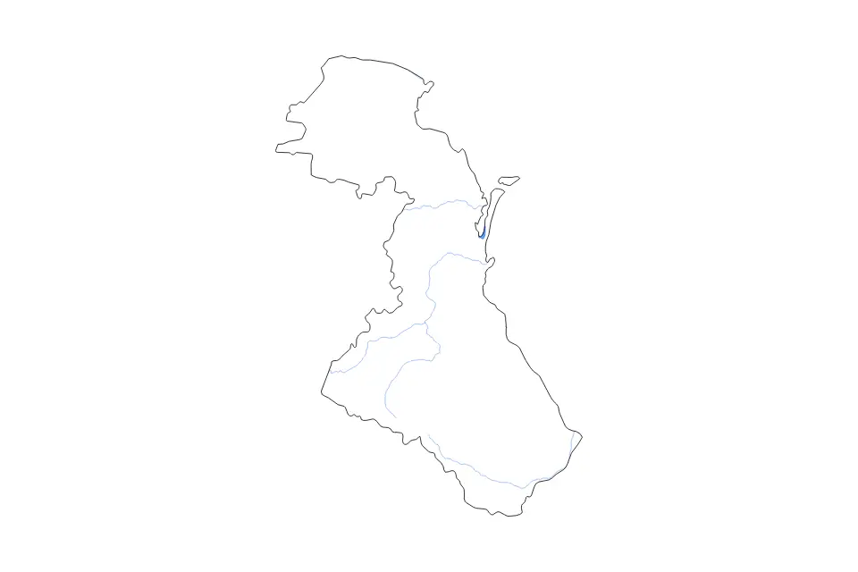 Carte de Republic of Dagestan, Russian Federation de type contour, lacs et rivières pour Europe, montrant contour, lacs et rivières avec des éléments hydrographiques comme Agrakhanskiy Zaliv.