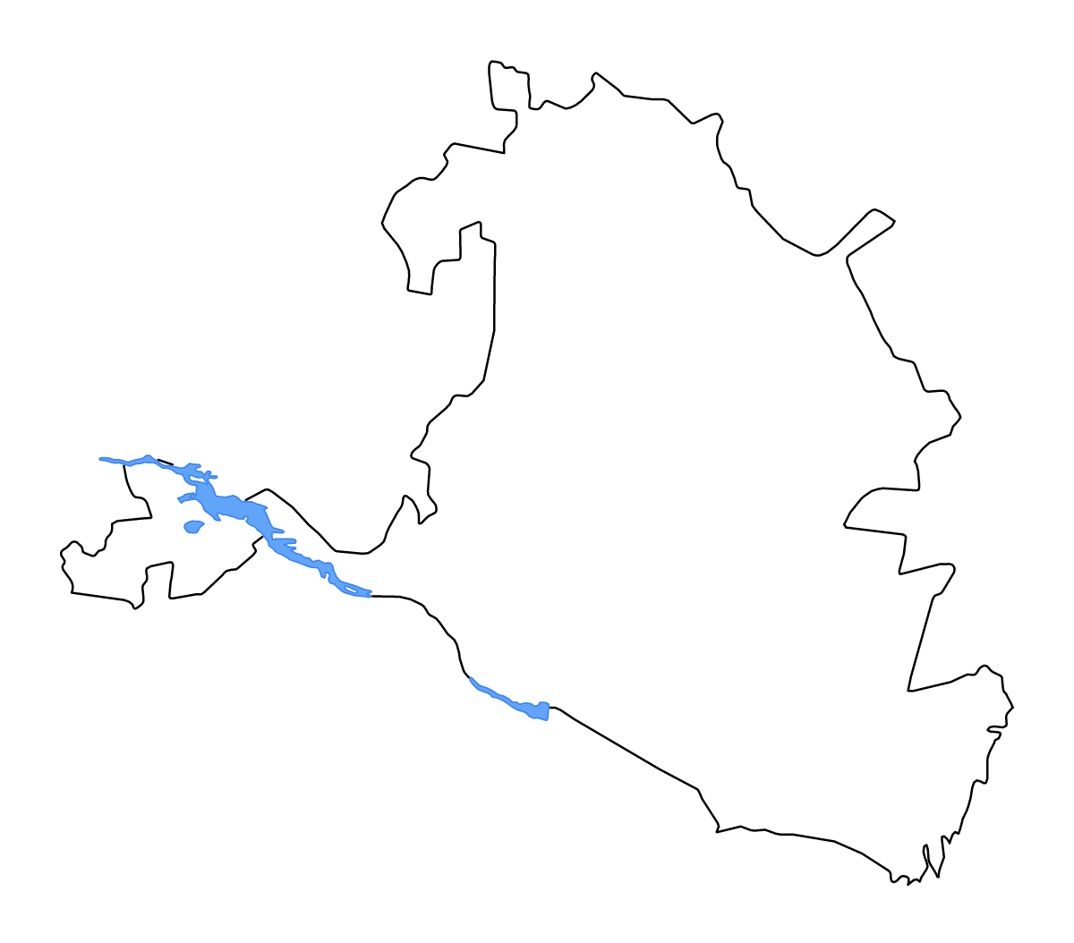 Carte de contour de Republic of Kalmykia, Russian Federation avec lacs et rivières.