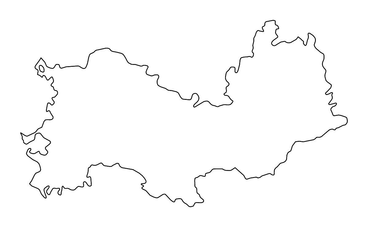 Mapa de contorno de Republic of Mordovia, Russian Federation con ríos.