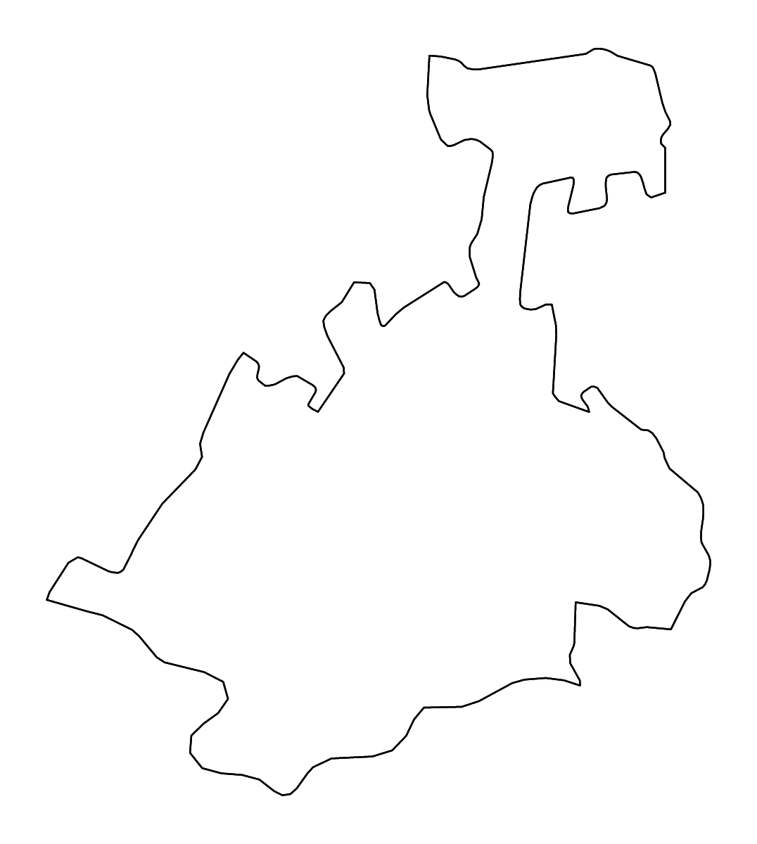 Outline map of Republic of North Ossetia-Alania, Russian Federation with rivers.